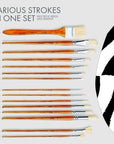 ARTIFY Oil Paint Brushes Set, 15Pcs Professional Natural Chungking Bristle Acrylic Paint Set, Perfect for Oil and Acrylic Painting, Long and Heavy Handle