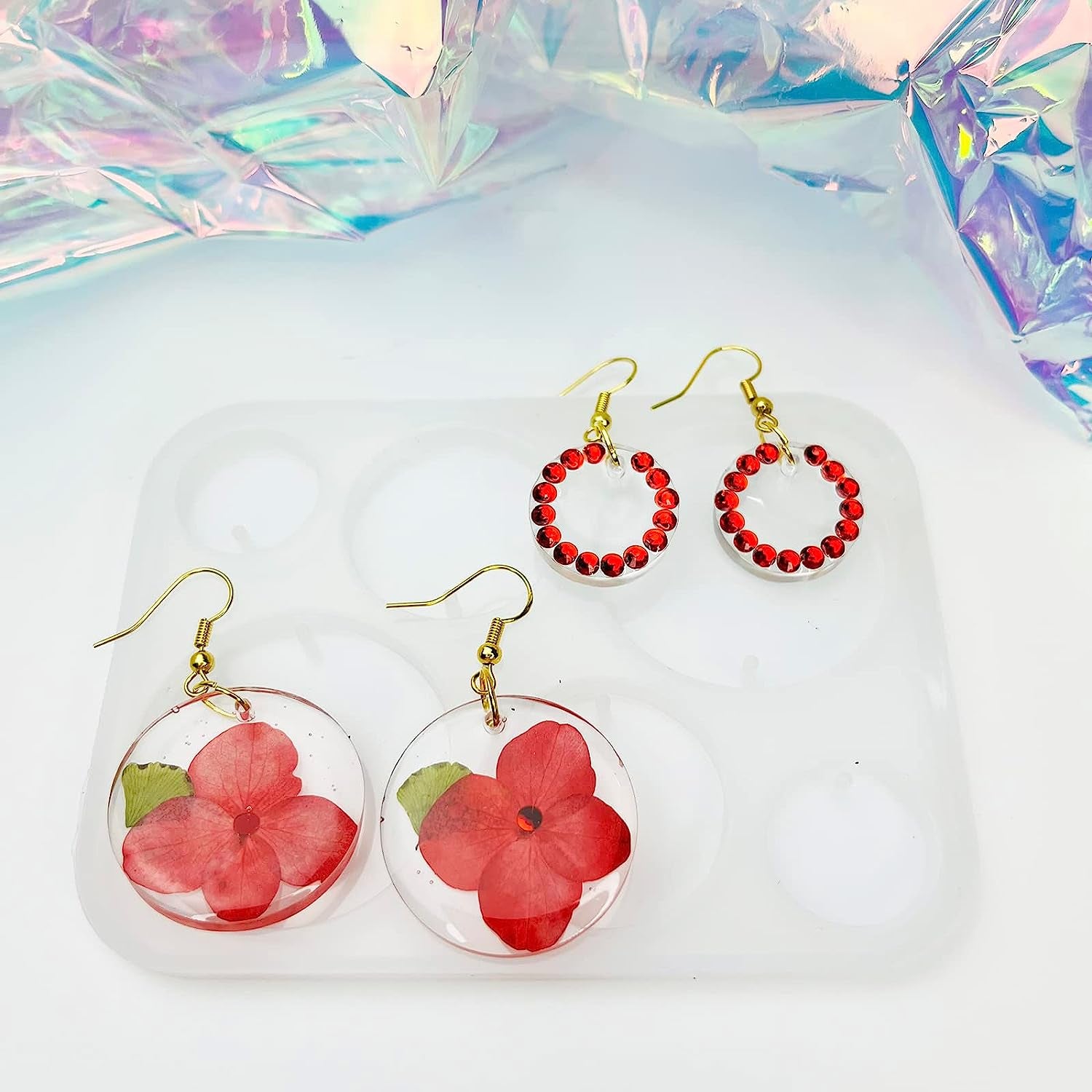 10Pcs Resin Earring Mold,Silicone Resin Jewelry Molds Set for Epoxy Resin Dangle Pendant Molds for Women
