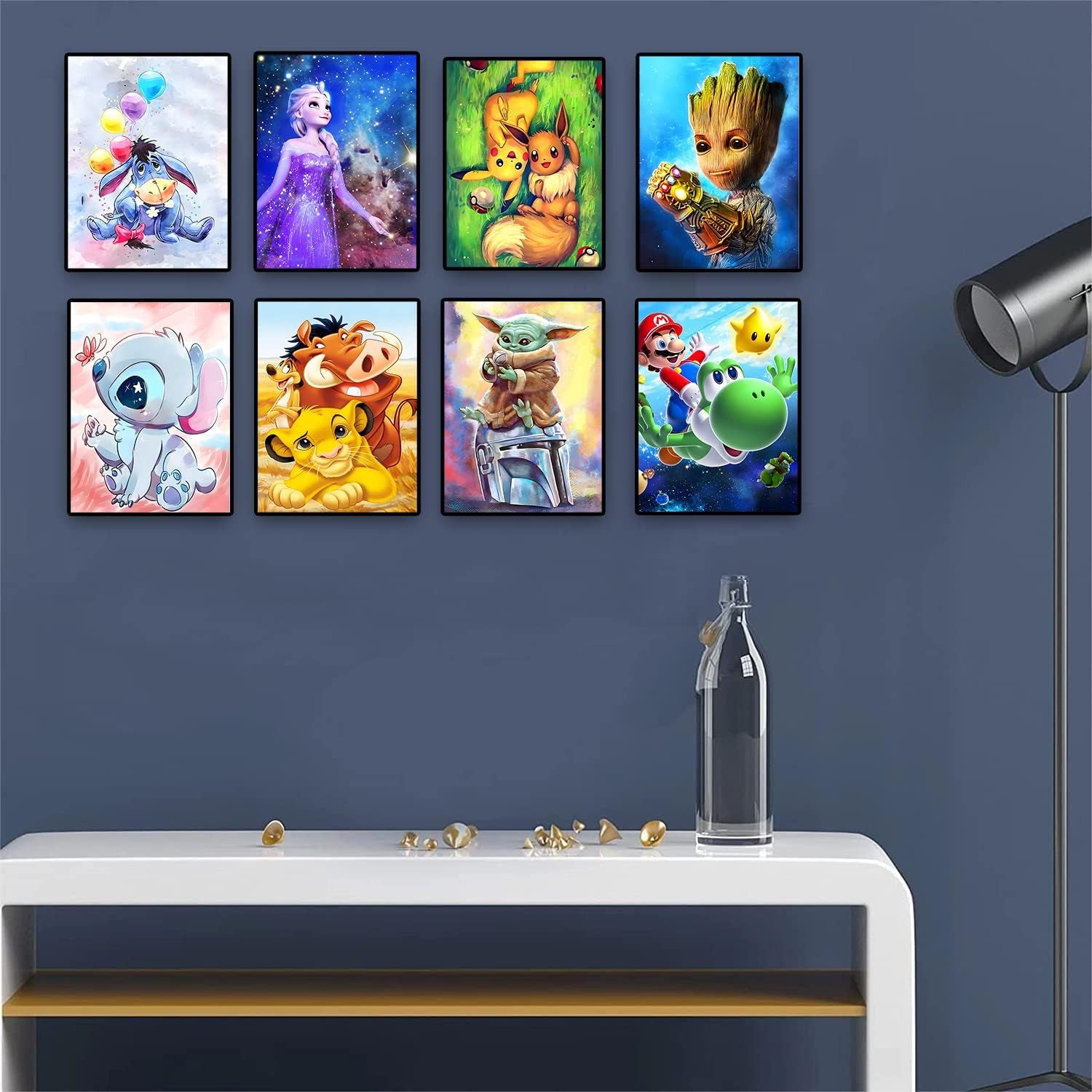 12 Pack Diamond Painting Kits for Adults 5D DIY Diamond Art Kit Paint with round Full Drill Diamonds for Beginners Gem Paintings Art for Home Wall Decor Gifts(12X16 Inch)