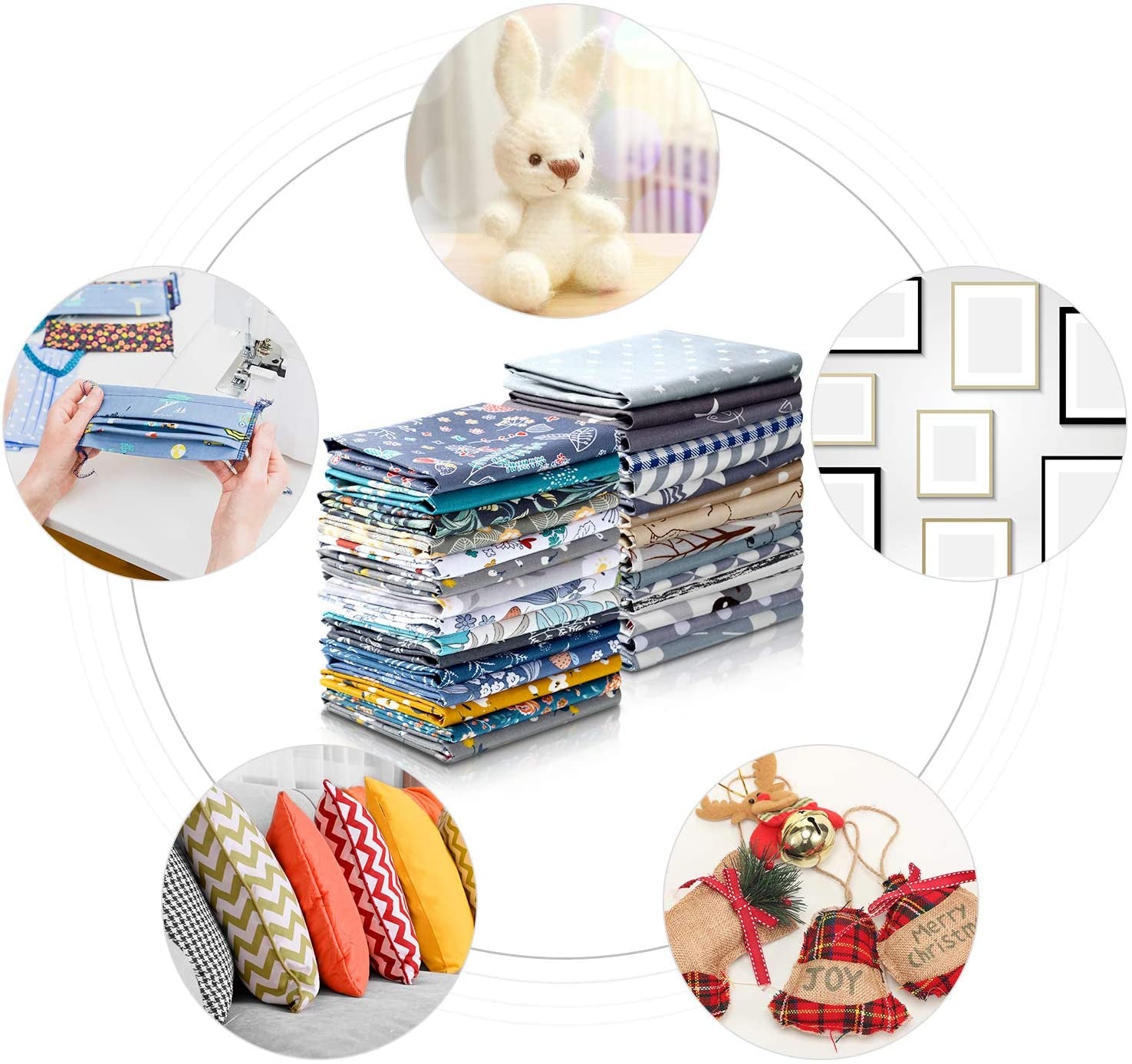 30 Pieces 10 X 10 Inches Fabric Printed Bundle Squares Floral Fabric Patchwork Sewing Quilting Bundles Assorted Pattern Fabric for DIY Scrapbook Craft Making