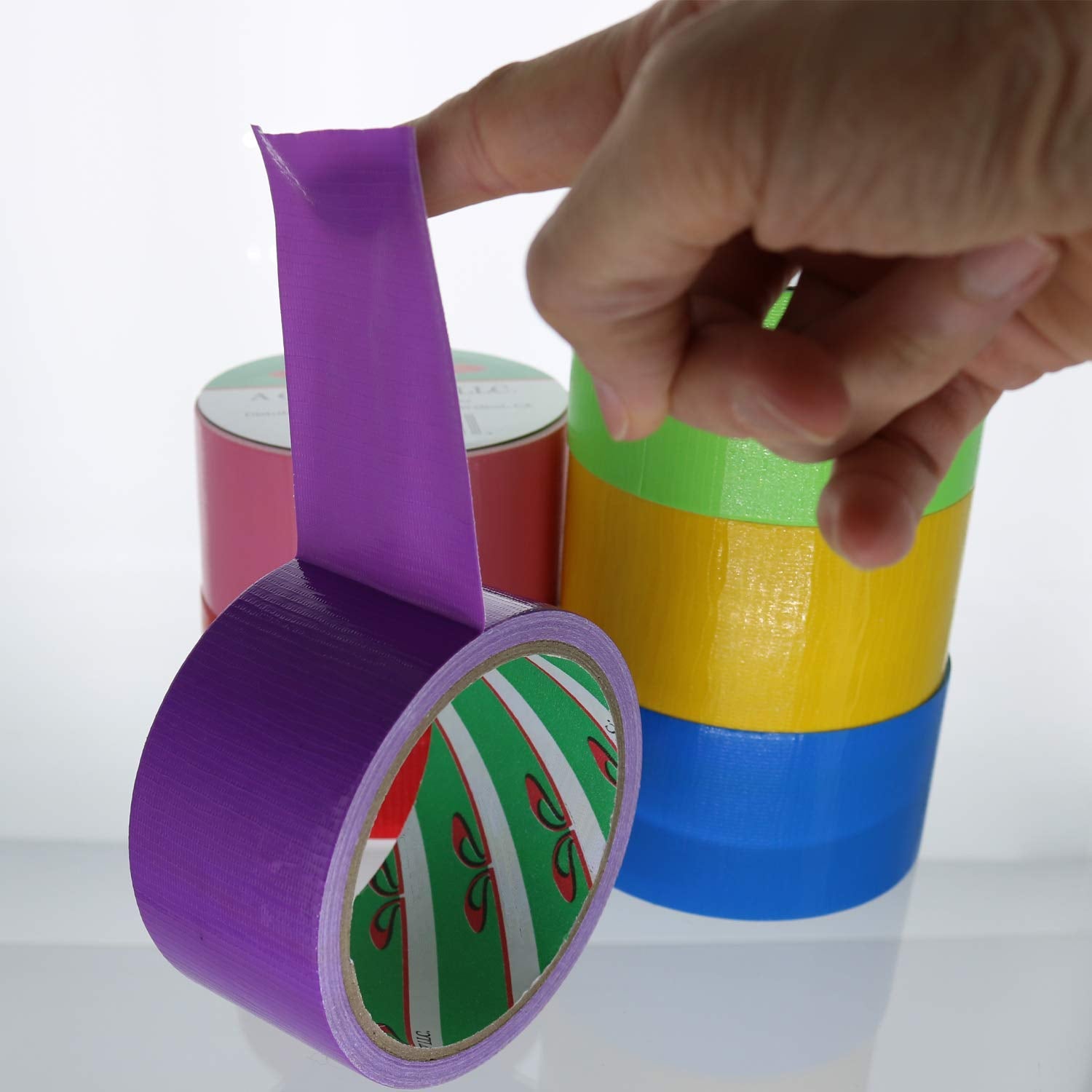 6 Assorted Colored Duct Tapes - Multi Purposes Bright Colors Tapes Great for Do It Yourself Art Home School Office Assorted Colors 2" Roll by 10 Yds