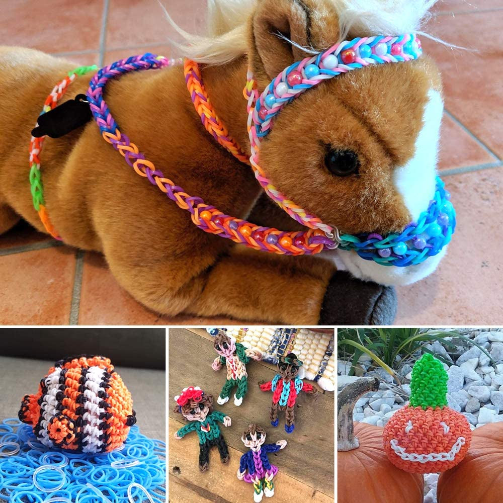 15000+ Loom Rubber Band Refill Kit in 31 Colors, Bracelet Making Kit for Kids Weaving DIY Crafting Gift, with 13500 Loom Bands,500 Clips,15 Charms, 6 Crochet Hooks,2 Y Looms