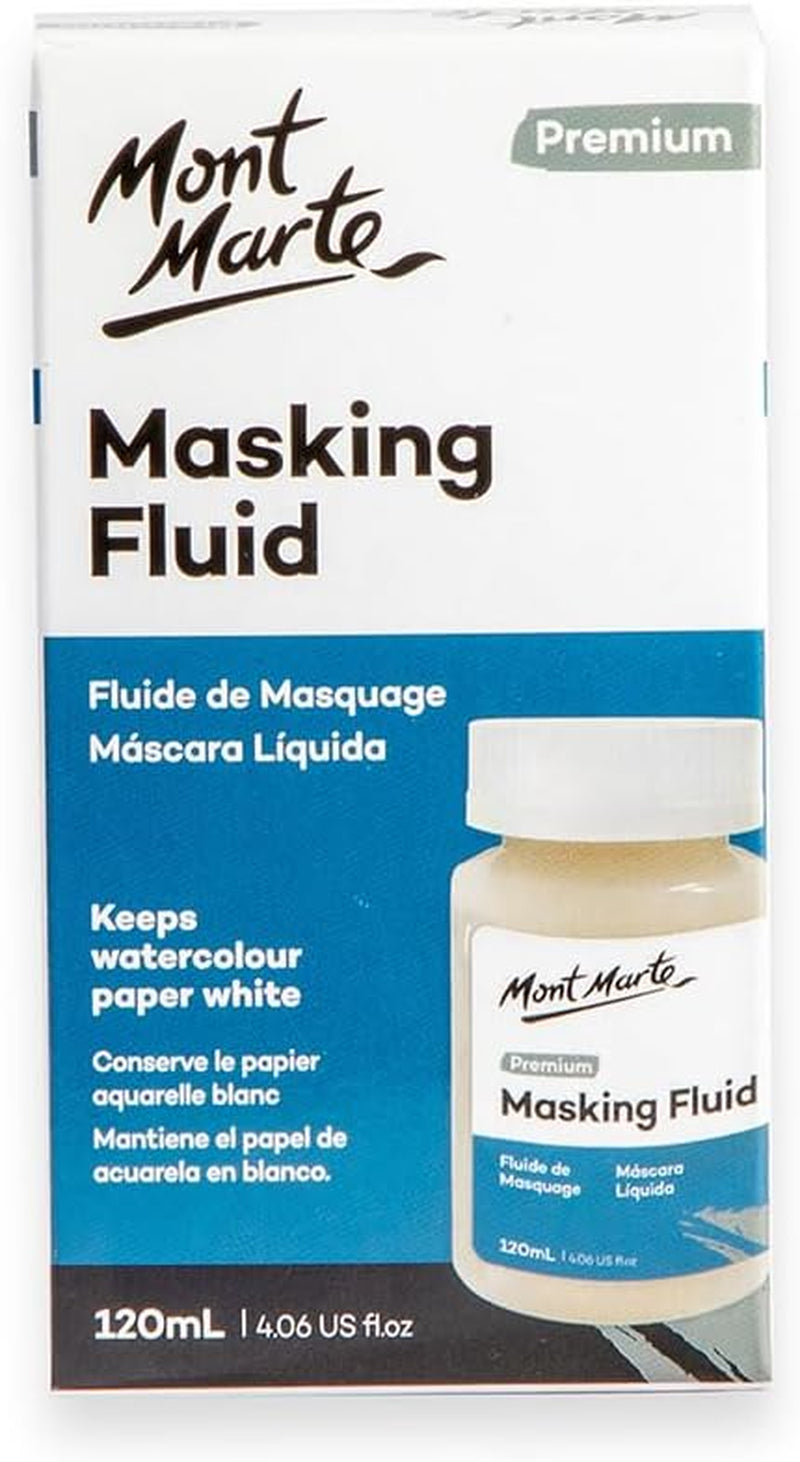 Masking Fluid Premium 120Ml (4.06 US Fl.Oz), Masking Fluid for Watercolor Painting, Keeps Areas Free of Color and Edges Crisp, Resists Watercolor, Ink and Pouring Paint