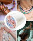 1Mm Stretchy Bracelet String Elastic String for Bracelets Making, Crystal Clear String Elastic Cord Necklace Cord Bead Cord for Friendship Bracelets, Letter Beads and Jewelry Making