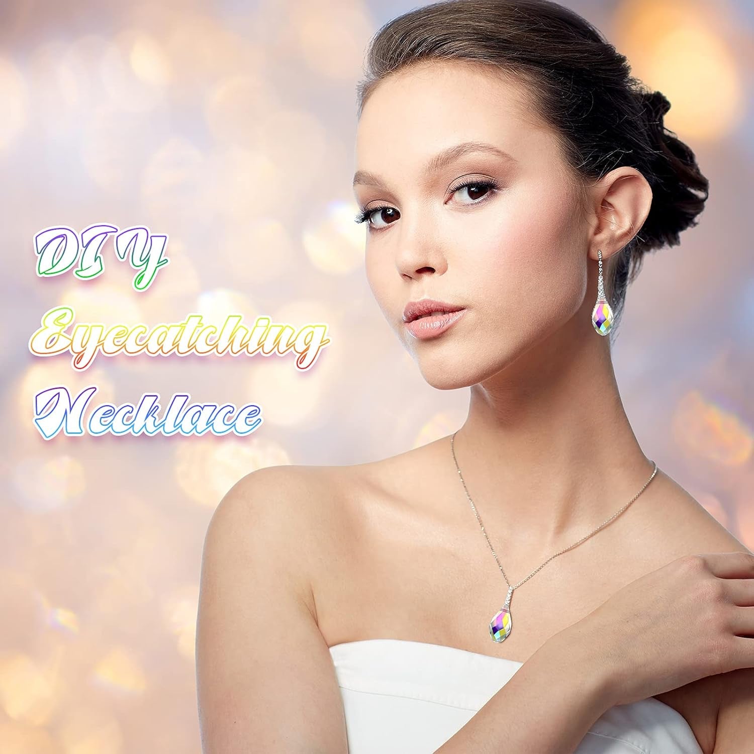 200 Pieces Teardrop Chandelier Crystal Pendants 6 X 12 Mm Crystal Beads for Chandelier Jewelry Making DIY Project Earring Necklaces Bracelets