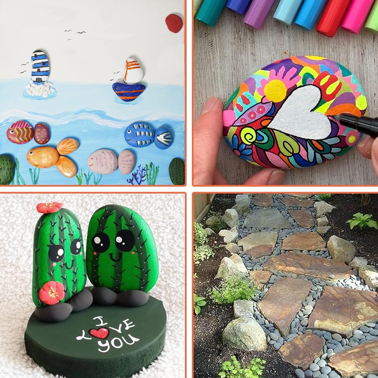 30 Rocks for Painting, 1.2-3.5 Inches Painting Rocks Bulk, Smooth River Rocks for Painting, Craft Rocks for Painting, Kindness Rocks, Outdoor Garden Rock Art, Kids Crafts Painting Rock