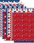 24Sheets Patriotic Pattern Paper 4Th of July Double-Sided Red Blue White Star Scrapbook Paper for Independence Day for Card Making Photo Album Crafts, 11.8'' X 11.8'' (Classic)