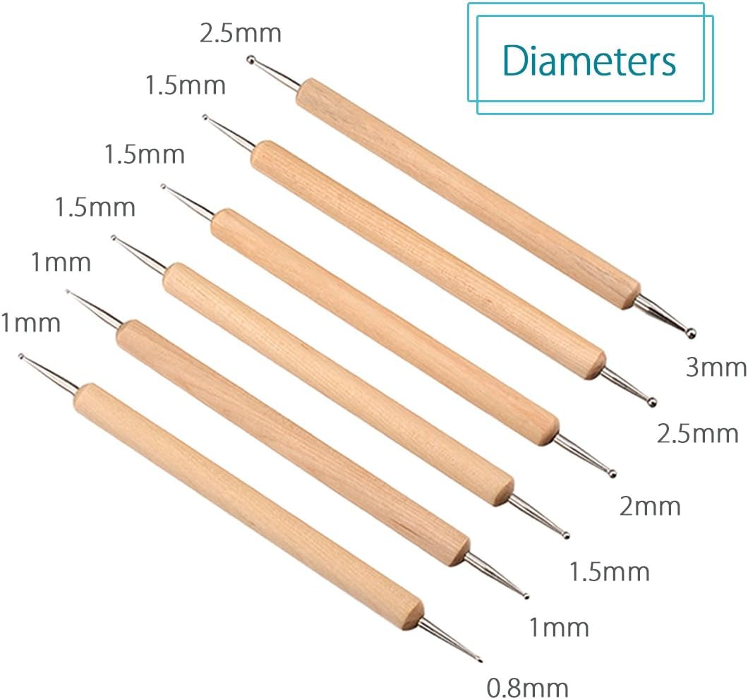 10 Piece Ball Stylus Dot Painting Tool Set, Clay Pottery Modeling Kit