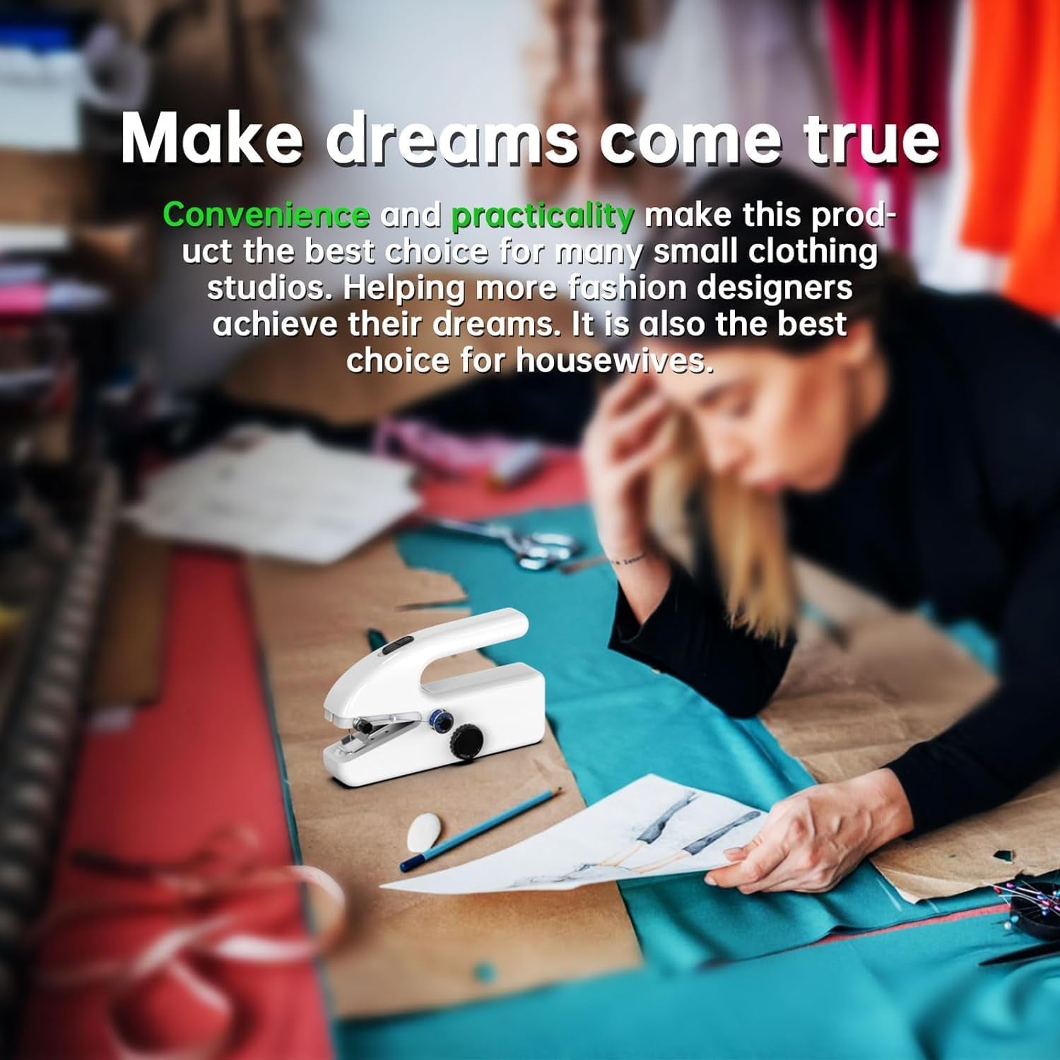 Handheld Sewing Machine,Two Dear,Mini Sewing Machine,Easy to Use and Fast Stitch Suitable for Clothes,Fabrics, DIY Home Travel Electric Handheld Sewing Machine for Beginners