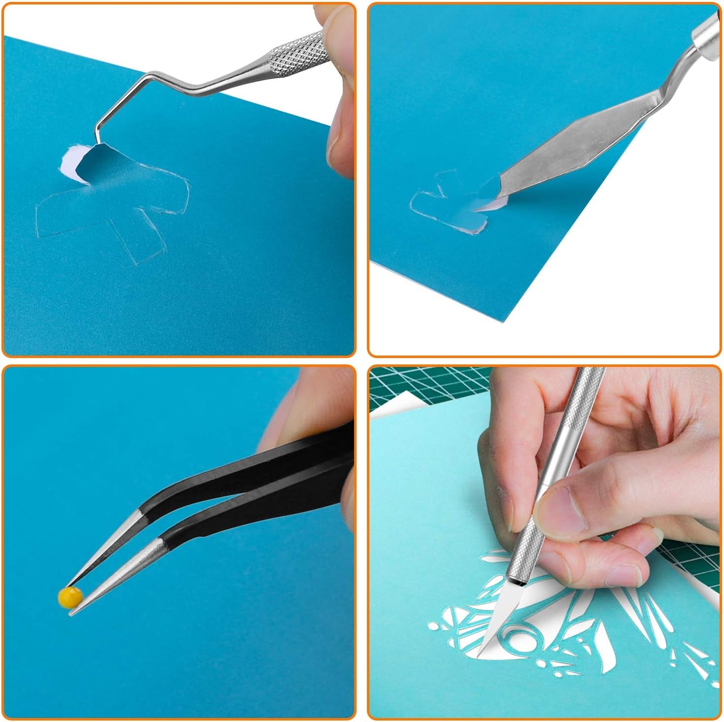 23PCS Weeding Tools for Vinyl, Craft Weeding Tools Set with 12Inch Paper Cutter and Trimmer for Scrapbooking,Silhouettes,Cameos,Lettering,Cutting,Craft Paper, Labels and Cardstock(Black)