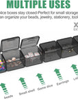 30 Packs Plastic Stackable Organizer Container with Lids, Mini Containers for Beads, Glitter, Slime, Paint or Seed Storage - Black (Black)