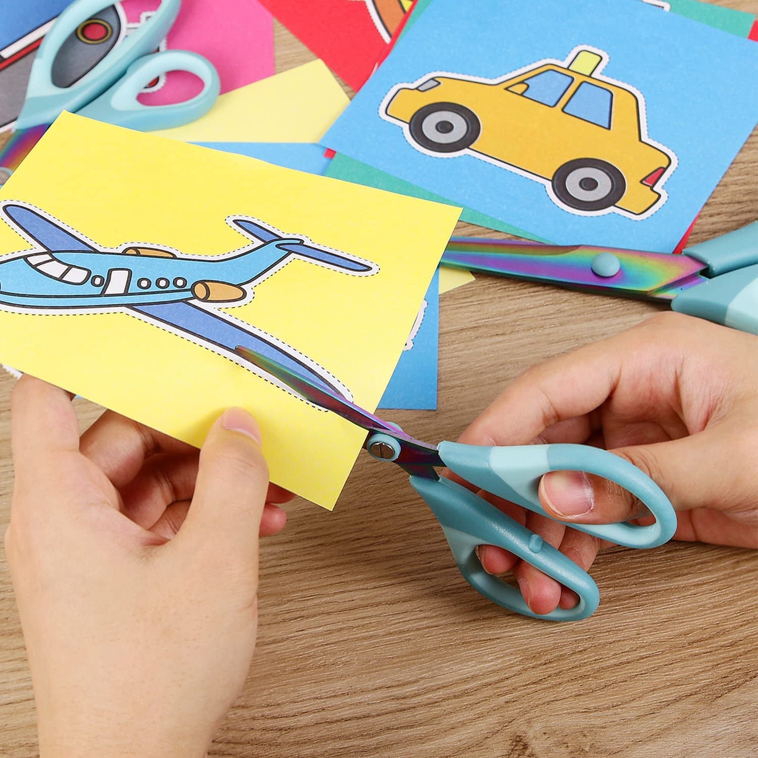 Craft Scissors, All Purpose Sharp Titanium Blade Shears, Comfortable Grips, School Scissors Set of 3 Pack, Ideal for Office, Home, Sewing, Fabric, Kitchen, Arts and DIY Supplies, 9.3&quot;/8.5&quot;/5.6&quot;, Blue