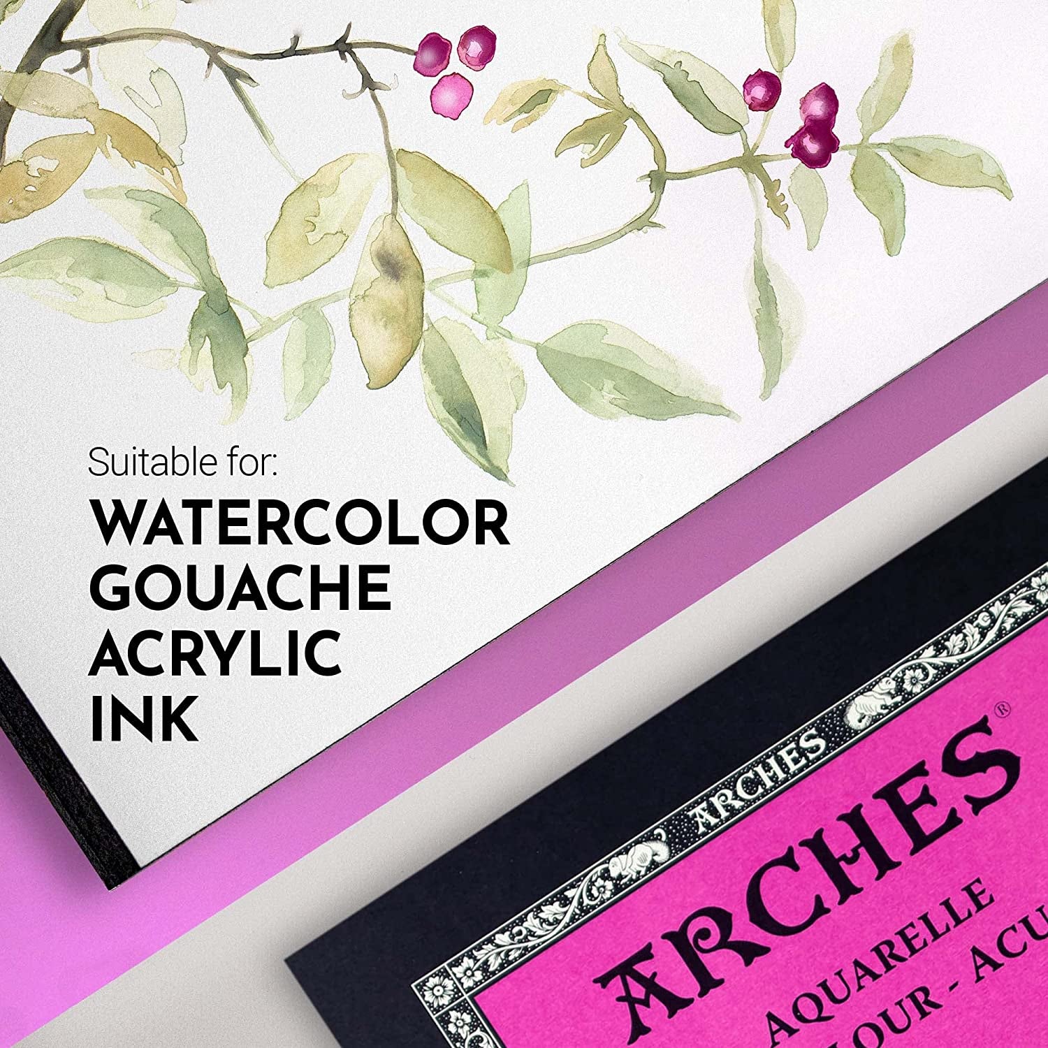 Aquarelle Watercolor Pad, Hot Pressed, 140Lb/300Gsm, 12 Sheet, 9X12 Inch,  Watercolor Paper 100% Cotton