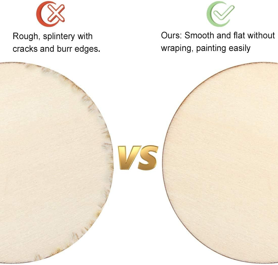 36 Pcs 3 Inch Unfinished Wood Circles for Crafts, Wood Rounds for Crafts, round Wood Discs for Crafts, Painting, Writing, DIY Supplies, Engraving and Carving, Home Decorations