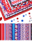 15 Pieces Labor Day American Flag Faux Leather Sheets Glitter Sequins Synthetic Leather Sheets DIY Faux Leather Fabric Making Earrings Bows DIY Crafts, 8.3 X 6.3 Inch (Classic Style)