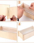 2PCS Different Size Silicone Resin Molds, Deep Rectangle Epoxy Resin Molds with Wooden Support, Large Size DIY Molds for Home Office Decoration Resin Casting