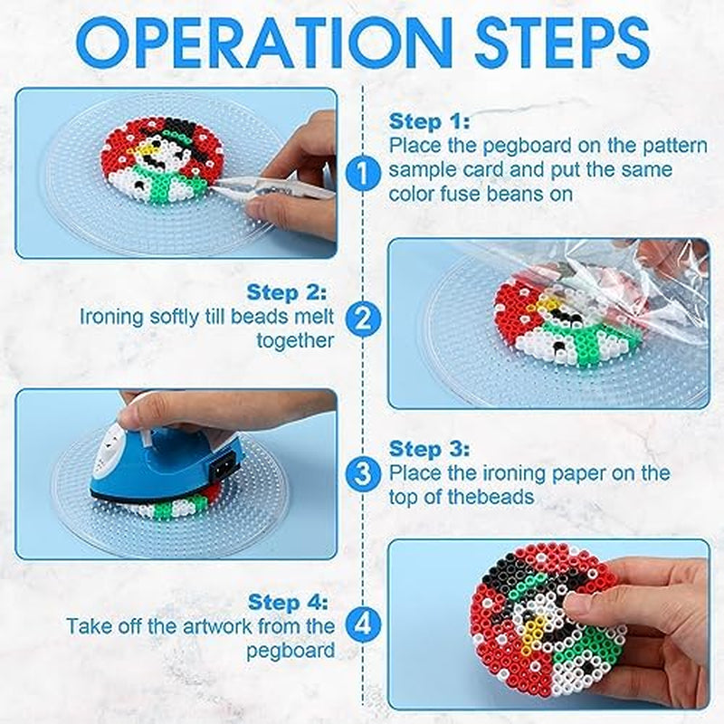 5 Mm Fuse Beads Pegboards Plastic Fuse Bead Boards Large Clear Pegboards Kits Template Beading Supplies for Craft Beads Fuse Bead Pegboards Projects, 10 Different Shapes (30 Pcs)