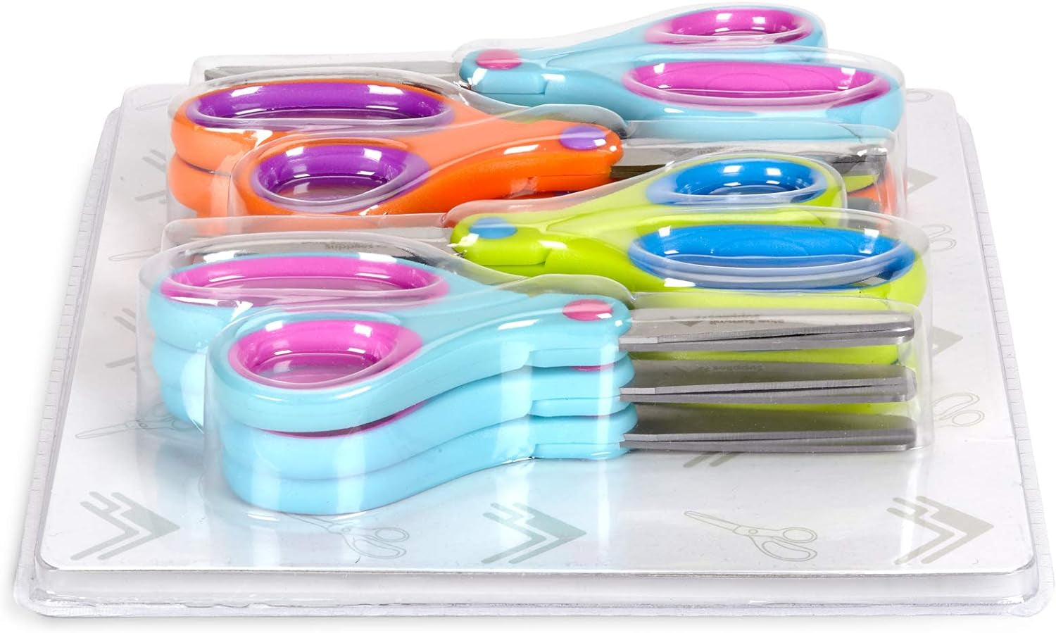 Kids Scissors, Student Scissors with Comfort Grip, Bulk Safety Scissors for School and Classrooms, Orange, Blue, and Pink Children Scissors, 12 Pack