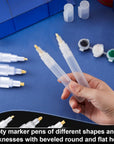 Set of 5 Empty Refill Paint Markers Blank Refillable Paint Pens Empty Refillable Marker for Painting, Transparent Pen Tube, Fill with Your Own Art Acrylic, Oil and Watercolor