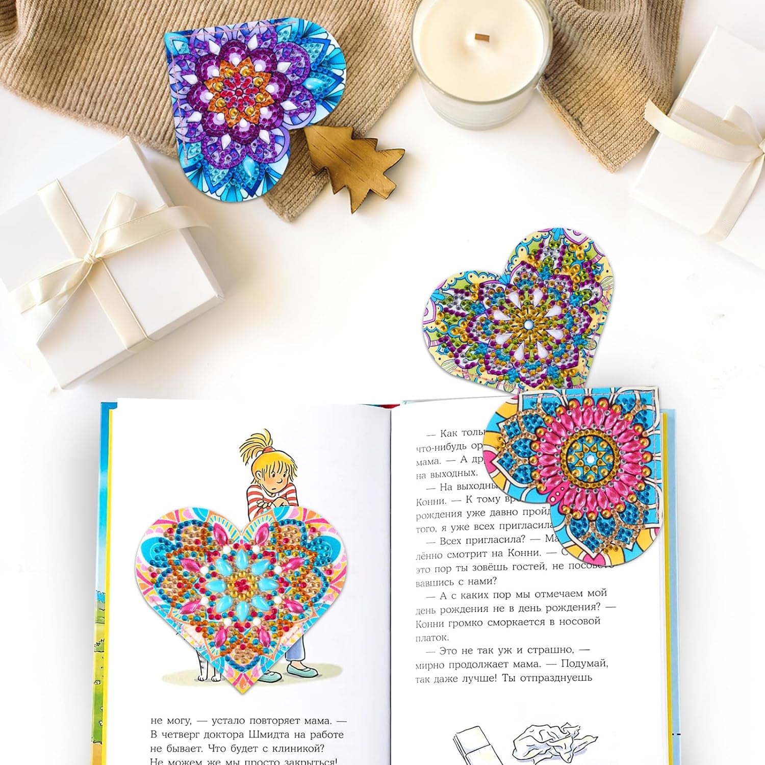 Diamond Art Kits for Kids，Gem Art for Kids Christmas Gift, Gem Painting Kits for Girls Birthday Gift, Arts and Crafts for Kids Ages 6 8 10