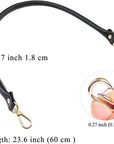 Purse Leather Handles Replacement 2 Pcs for Handbag, 23.6 Inch, Black Gold