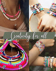 SHAPPIE Bracelet Making Kit with 18,500 Pcs & 120 Colorful Clay Beads – Heishi Beads for Necklace, DIY Bracelets & Earrings