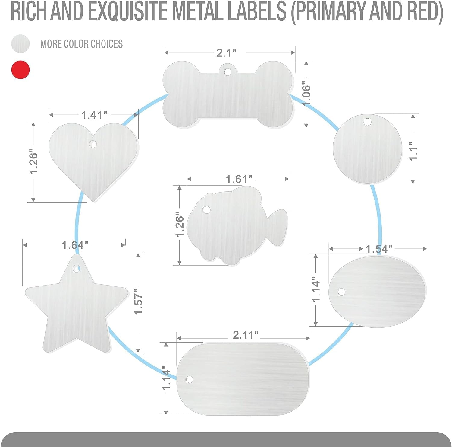 Engraving Tip Tool for Cricut Joy, with 2 Color & 7 Lovely Blank Tags, Shape of Dog Bone, Heart, Circle, Star, Fish, Oval, Rectangle