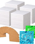 Strong Packaging! 60 PCS Square Unglazed Ceramic Tiles for Crafts Coasters with 60 PCS 2Mm Self Adhesive Cork Squares,White Tiles 4X4 for Crafts Ceramic
