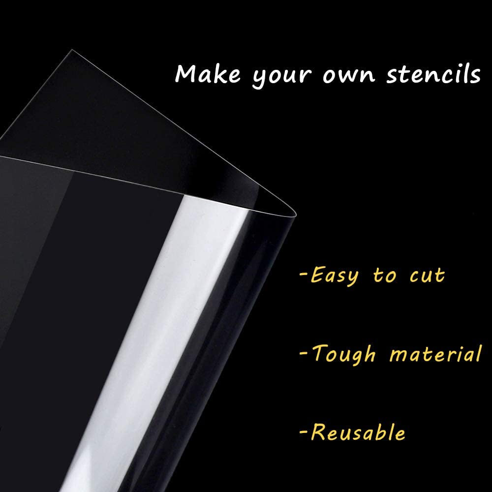 36 Pieces 6Mil Clear Plastic Acetate Sheet for Craft, 12X12 Inch, Blank Stencil Sheets, Mylar Templates for Vinyl Cutting