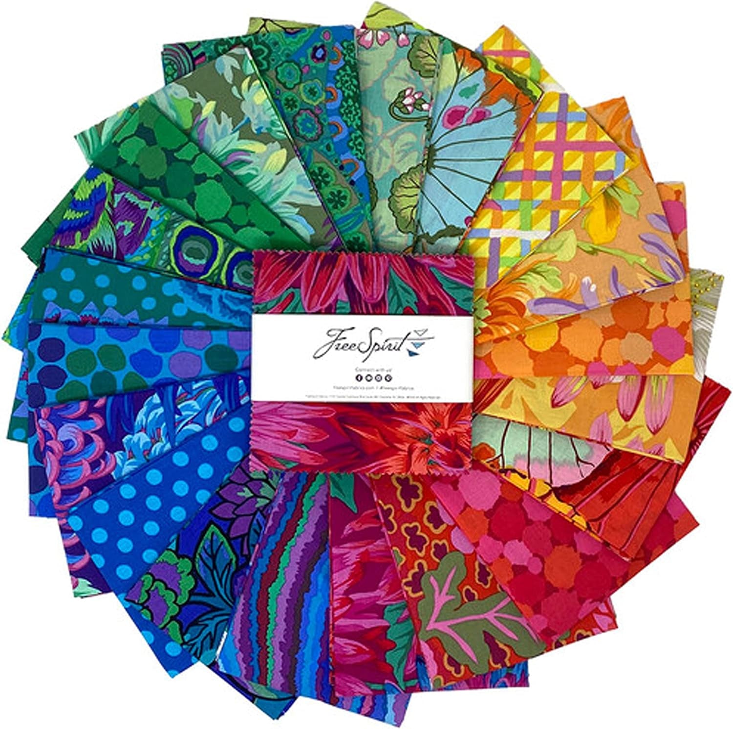 Kaffe Fassett Classics plus Rainbow 5" Charm Pack for Free Spirit Fabrics 42 5" Fabric Squares