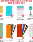 Accessories Bundle for Cricut Joy and Supplies Include Weeding Tools, Heat Transfer, Adhensive Vinyl Sheets for Starter Kit-38Pcs