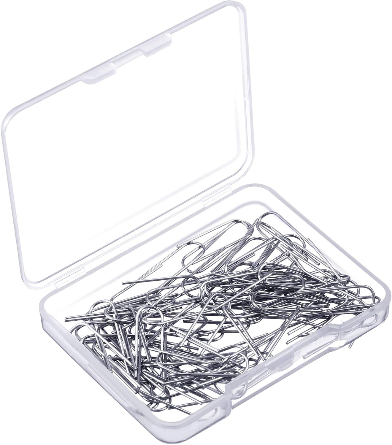 200 Pieces High Temperature Nichrome Wire Jump Rings, 21 Gauge with a Plastic Storage Box, U Hanger Hooks for Hobbyists DIY Pendant, Ceramic Ornaments, Fusing in Glass