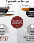 Most Wanted Brush Set - Miniature Small Paint Brush Set of 3 Acrylic Paint Brushes - Drybrush, Regiment Model Paint Brush & Fine Detail Tip Paint Brush for Watercolor Oil Painting