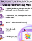 Silicone Painting Mat - Art Mat with Cup, Craft Paint Brush Cleaner Tool &10 Paint Brushes – Thick Large 20 X 16" Paint Mat for Kids & Adults – Washable Erasable Silicone Craft Mat for Artistic Work