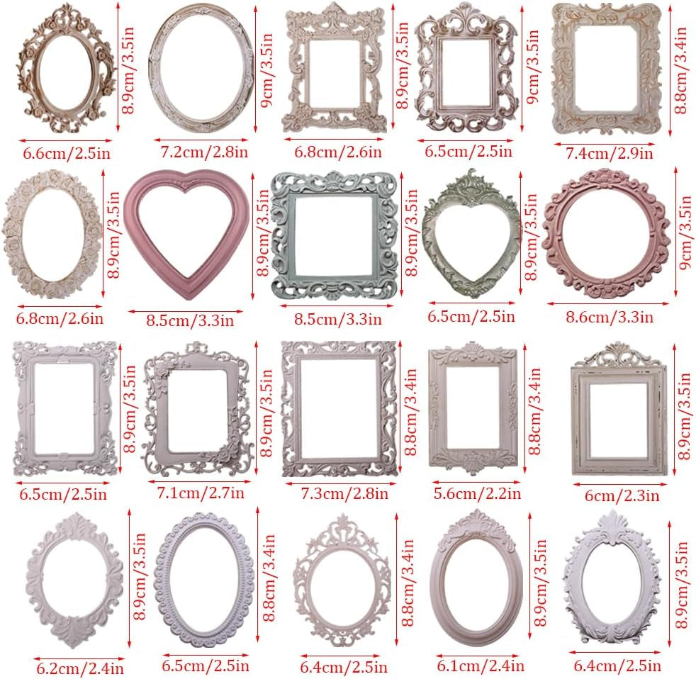 40Sheet Lace Frames Scrapbook Paper,Vintage Hollow Embossed Photo Frame Materials Scrapbooking Paper Background Window Frames Decoration Paper for DIY Junk Journal Crafts Journaling Scrapbook Supplies