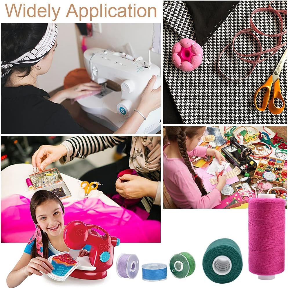 72Pcs 36 Colors Prewound Bobbins and Thread Spools for Hand &amp; Machine Sewing, Emergency and Travel, DIY and Home, 36 Colors 400 Yards per Polyester Thread Spools
