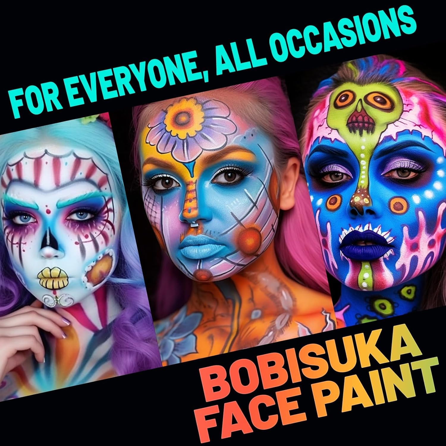 Face Body Paint, 15 Color Professional Face Painting Palette for Art Theater Halloween Party Cosplay Clown Sfx Makeup for Women Adults, Non-Toxic Washable