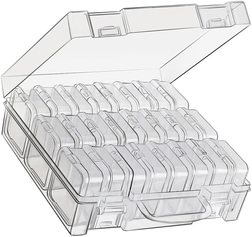 Bead Organizer Box, 24 Slots Diamond Painting Bead Storage Containers, Diamond Painting Art Accessories Boxes Craft Bead Storage Box Organizer Bead Organizers and Storage for Rhinestones (1 Pack)