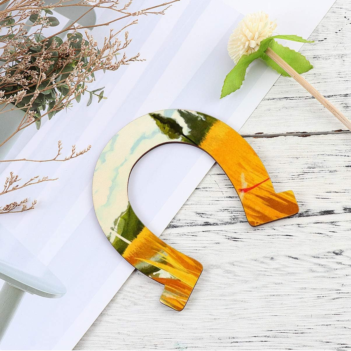 Horseshoe Wood Cutout 24Pcs Horseshoe Shape Wood Slices Unfinished Wood Chips Handicrafts Home Decorative Wooden Cutouts DIY Crafts Home Decoration Craft Projects