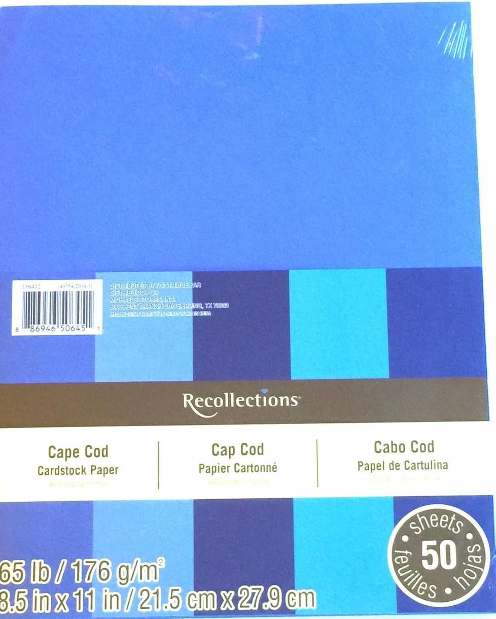 Cardstock Paper, 8 1/2" X 11" Cape Cod Blues - 50 Sheets