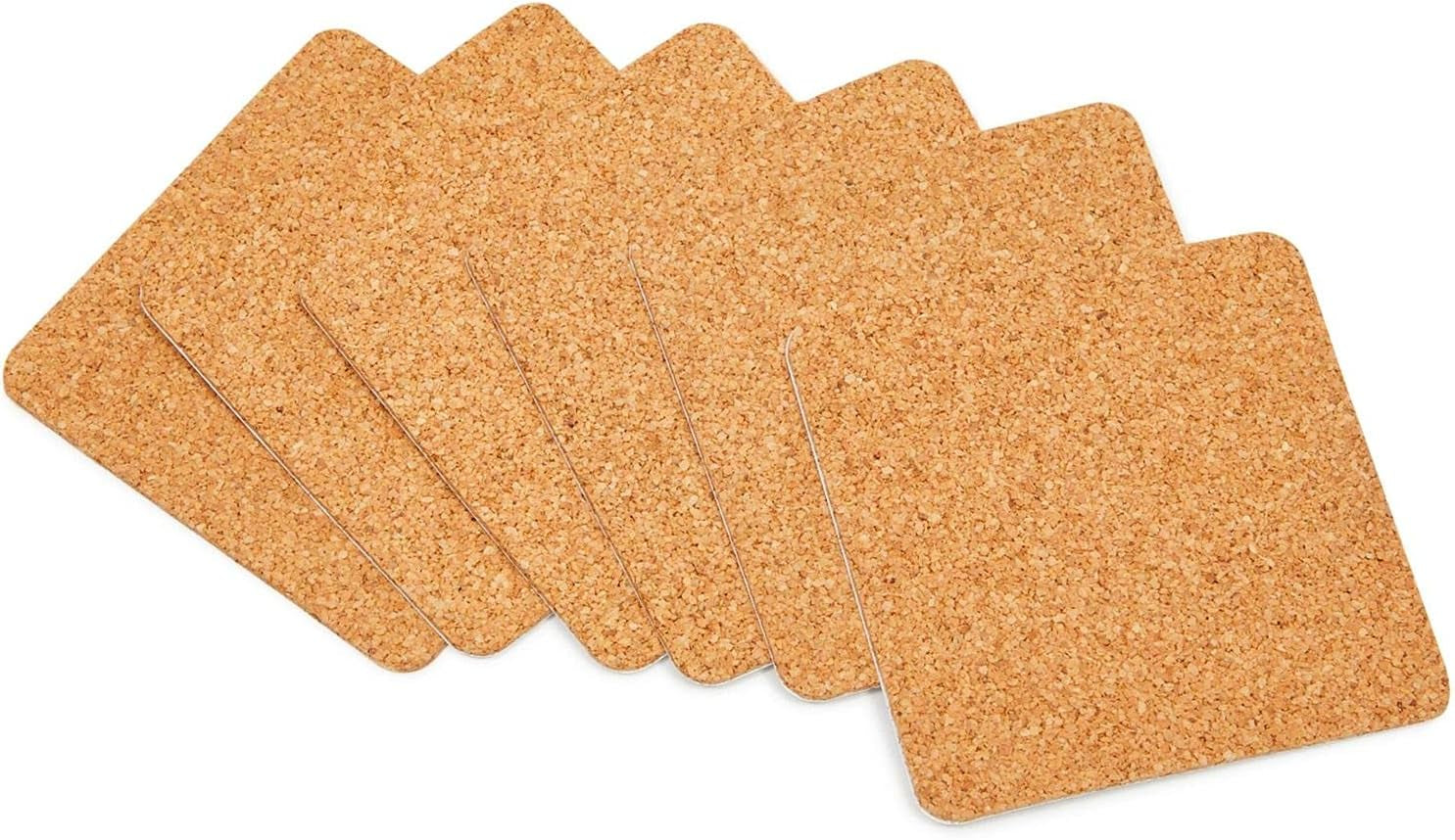 50 Pack Square Self Adhesive Cork Board Backings for DIY Crafts, Projects, Customizable Cork Tiles, Cork Squares for Coasters, Decor (1.5 Mm Thick, 3.7 in Length)