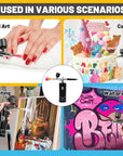 Cordless Airbrush Kit with Air Compressor, 48PSI Rechargeable Handheld Airbrush for Nails, Portable Nail Airbrush Machine for Tattoo, Nail Art, Makeup, Barber, Cake Decoration Etc.