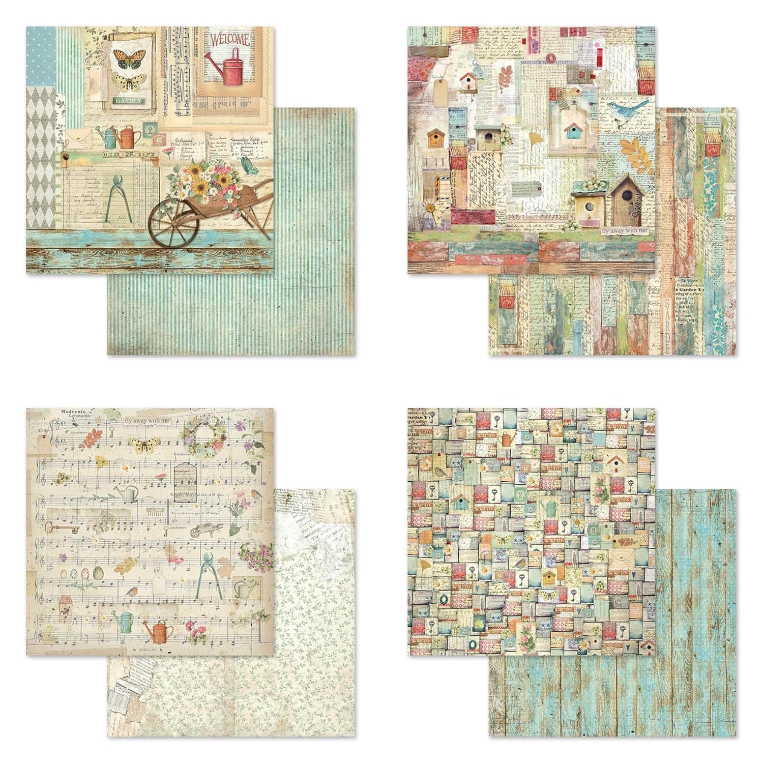 Stamperia Intl Scrapbooking Paper, Multi-Colored 10 Pack