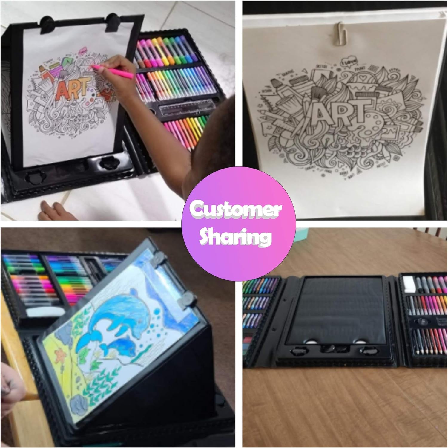 Drawing Painting Art Set for Kids - 238 Pieces Paint Makers Coloring Set School Supplies Kit Sketch Pad Easel Oil Pastels Crayons Watercolor Pencils Markers Toddler Boys Girls Age 3 4 5 6-12