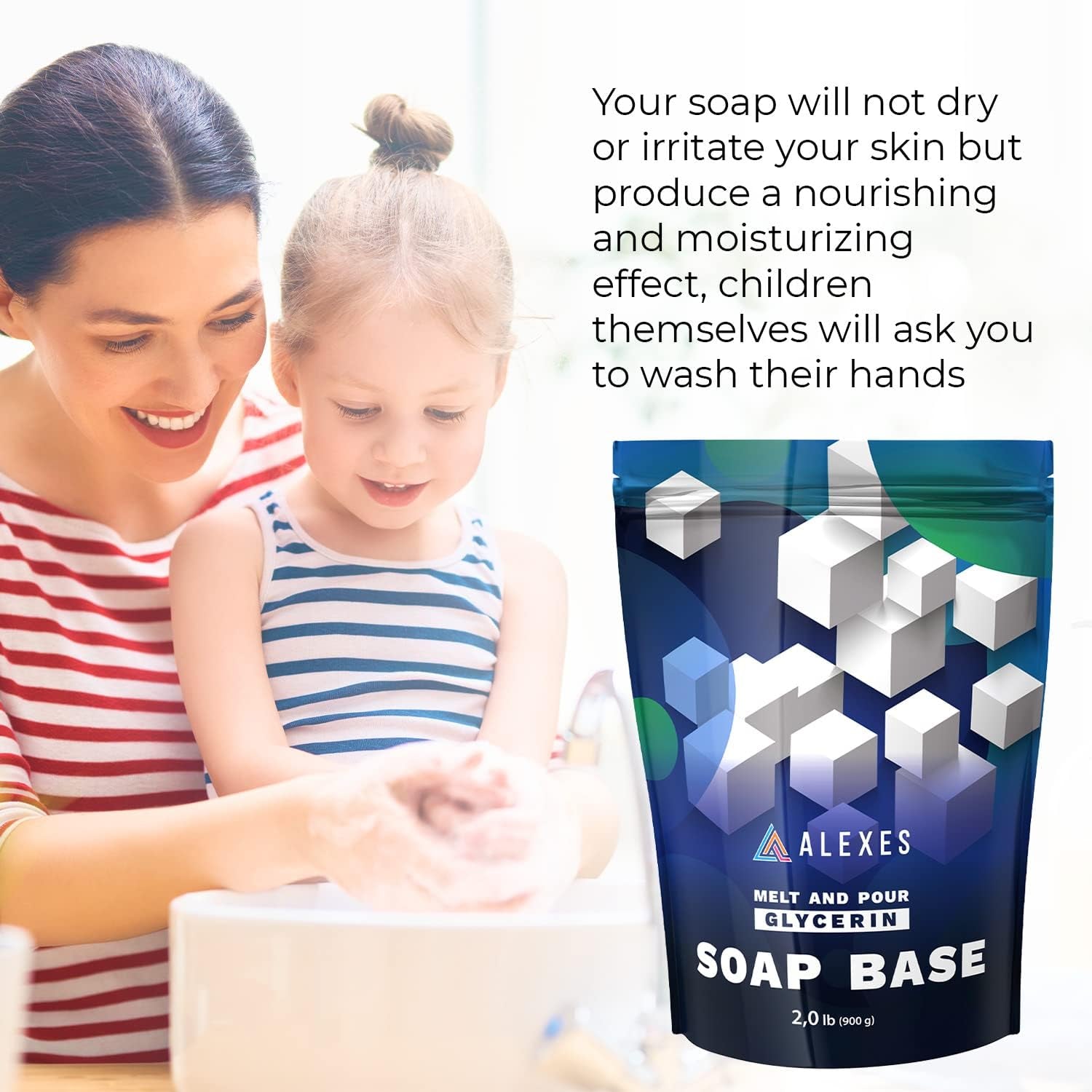 Glycerin Melt and Pour Soap Base - Soap Base for Soap Making Melt and Pour – Organic Clear Glycerin Soap Base - Soap Making Supplies - 2 Lb Soap Melt and Pour Base