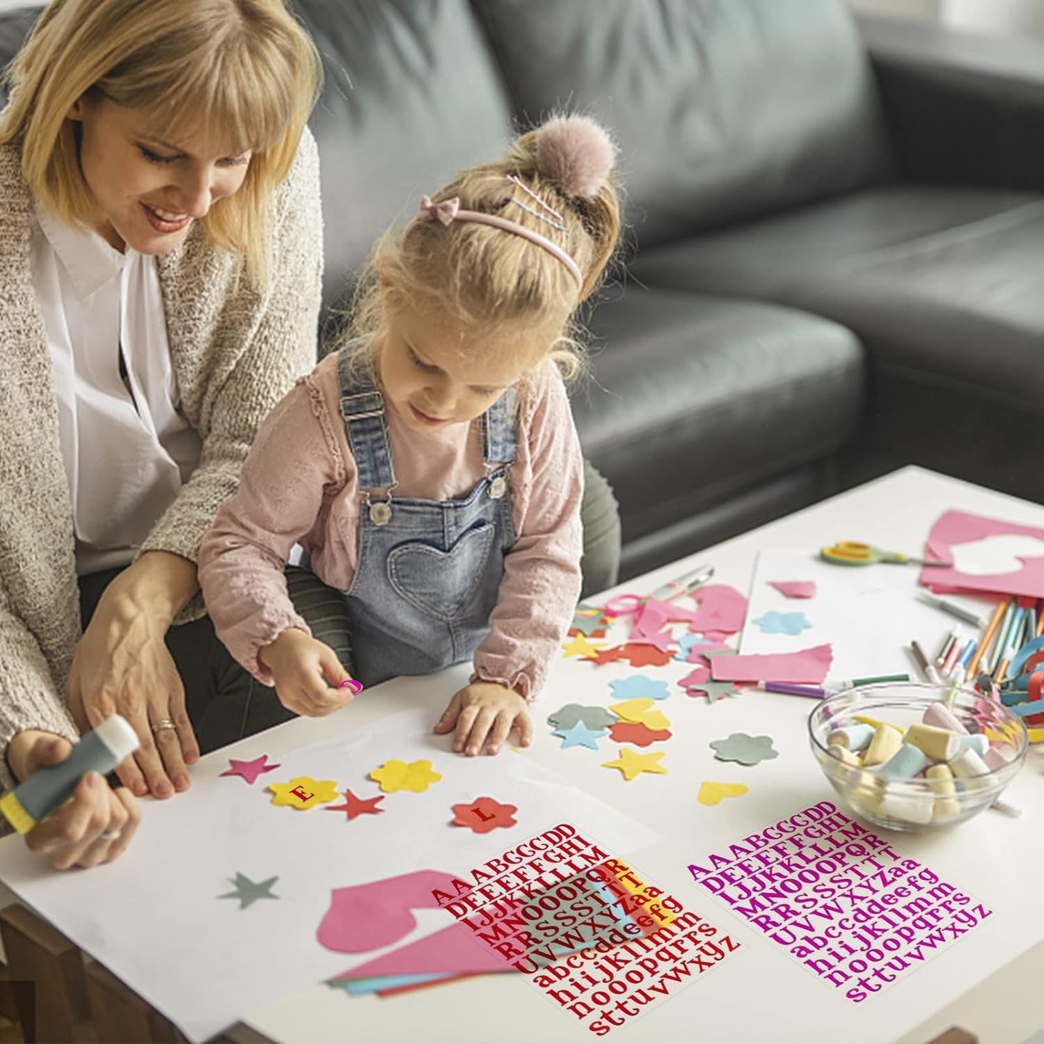 14 Sheets Letter Sticker- Colorful Alphabet Sticker Self Adhesive Vinyl Letter Stickers for DIY Scrapbooking Gifts Box Card Craft