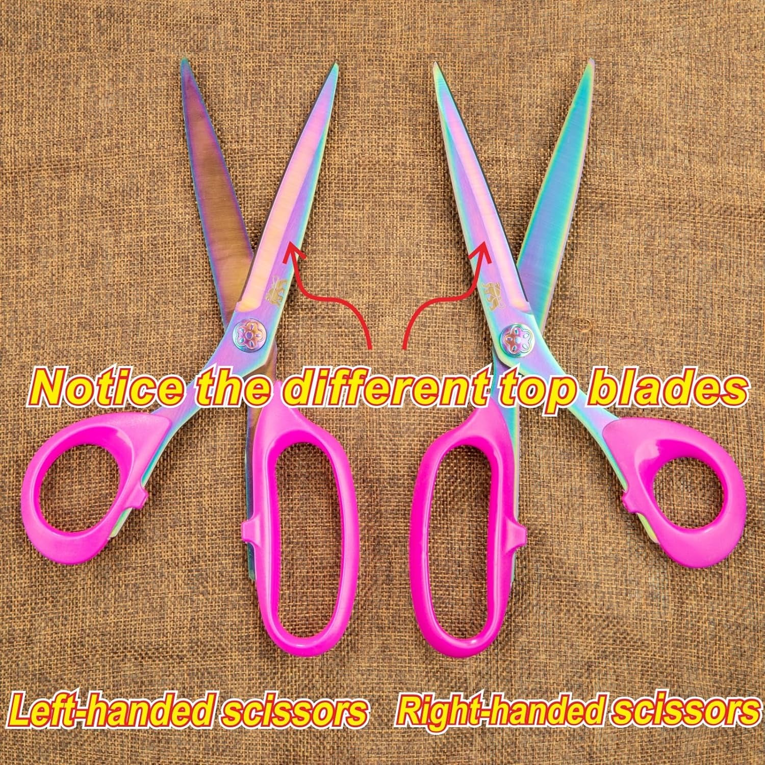 Right Handed Scissors Adults,Titanium Coating Forged Stainless Steel,Comfort Grip Shears,Super-Sharp, for Office Home General Use Professional Crafting, 9.3 Inch