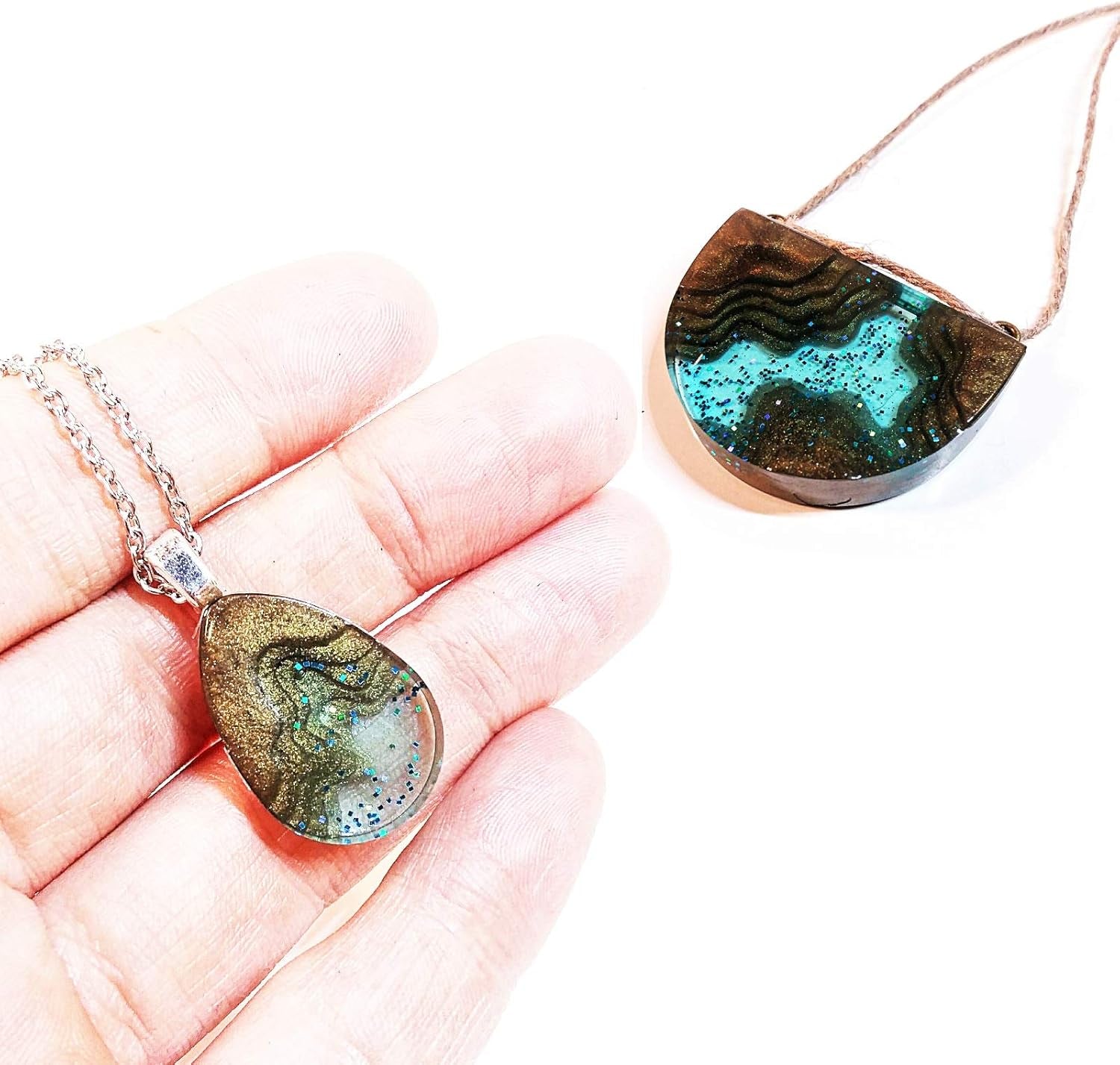 Island Resin Pendant Molds, (4 Pack) Ocean Themed Style Silicone Epoxy Molds for DIY Jewelry Pendant Necklace Keychain Jewel and Resin Crafts