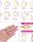 Open Bezels for Resin,  60Pcs Hollow Frame Pendants Resin Craft Bezels Jewelry Molds for Resin Casting, Necklaces Earrings Making Supplies
