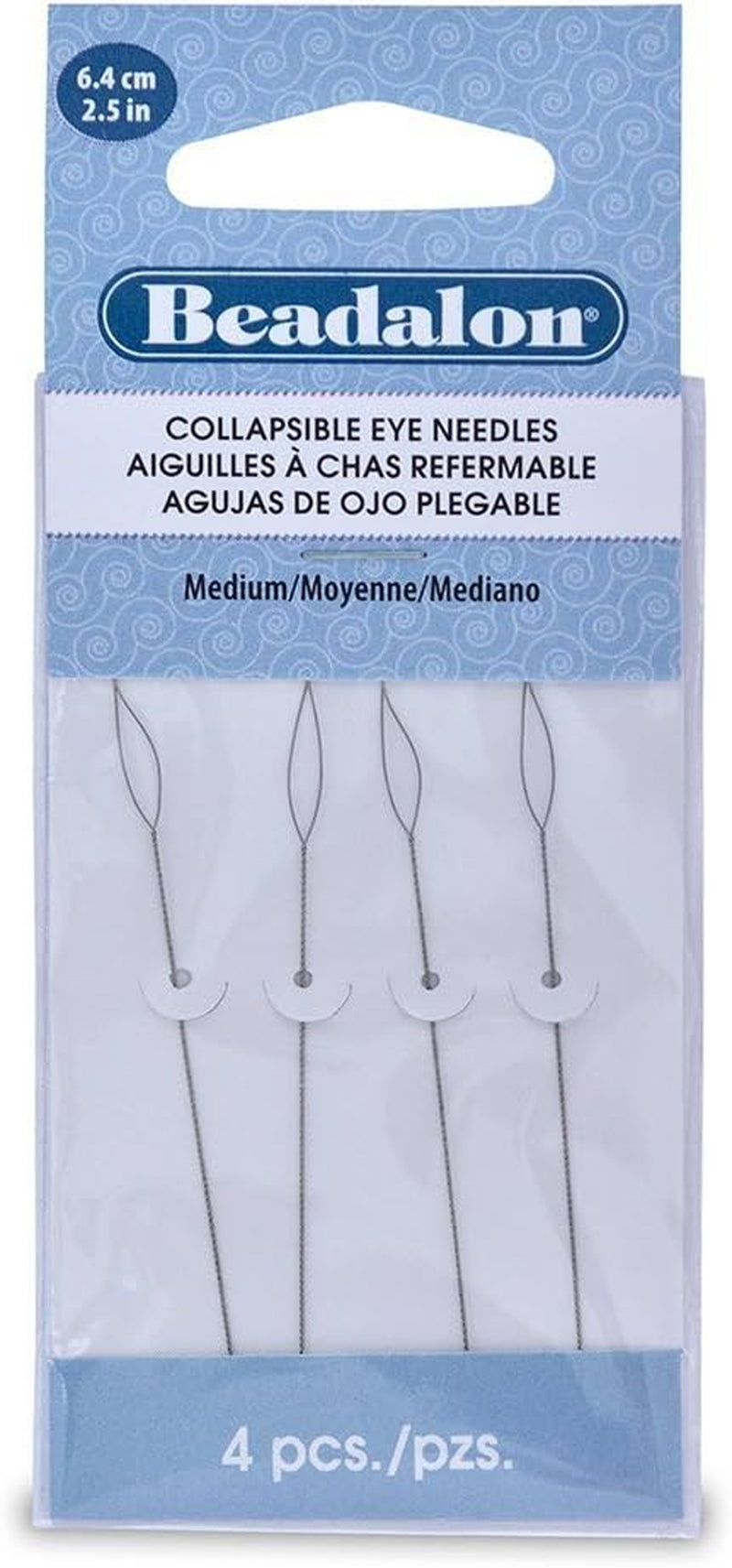 Beadalon Collapsible Eye Needles 2.5-Inch Medium (3 Pack)
